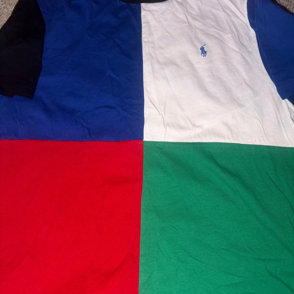 Ralph Lauren Kids Colorblock Polo Tee in Blue White Red Green Black